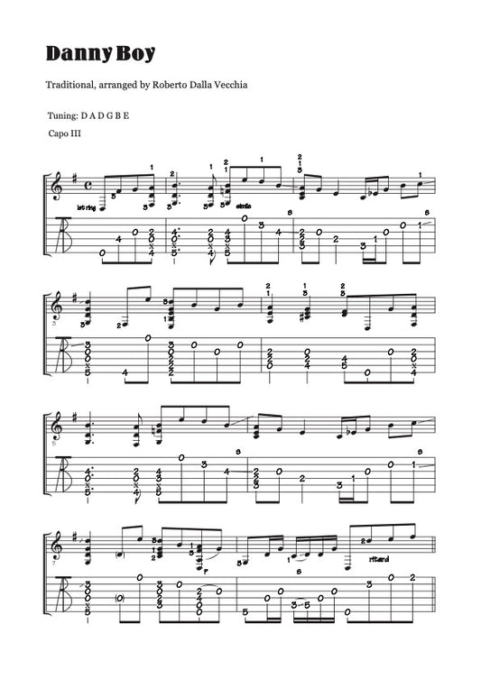 Danny Boy Tab sample