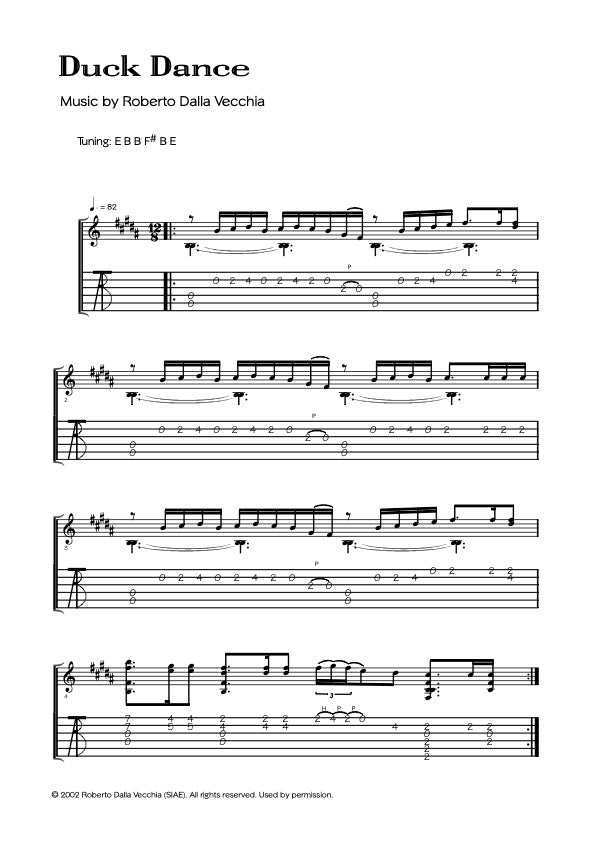 Tablature "Duck Dance" Roberto Dalla Vecchia
