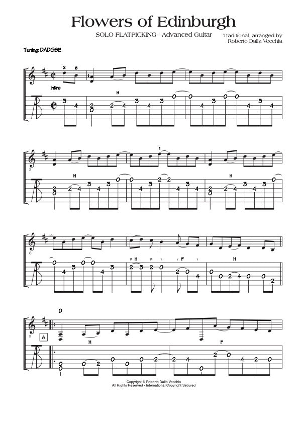 Flowers of Edinburgh - Guitar Lesson - Sample TAB