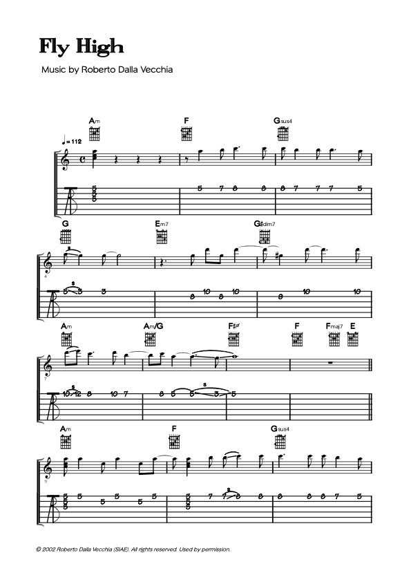 Tablature "Fly High" Roberto Dalla Vecchia