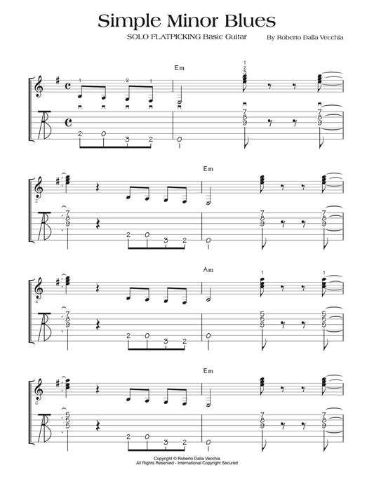 Simple Minor Blues - TAB sample