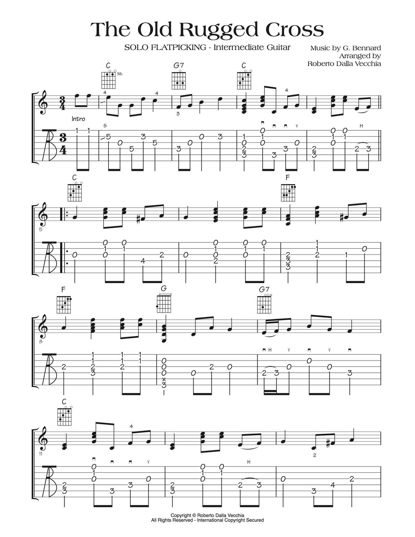 The Old Rugged Cross - Tab sample