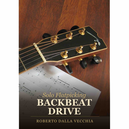 Product cover of 'Backbeat Drive' by Roberto Dalla Vecchia with a guitar headstock and sheet music.