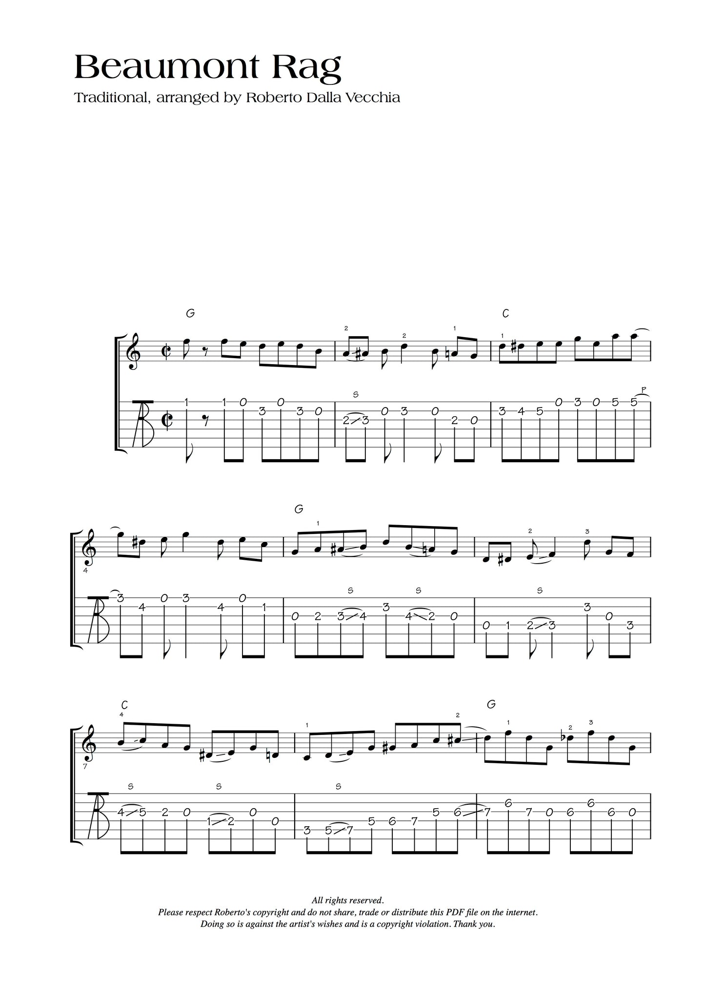 Beaumont Rag - Roberto Dalla Vecchia