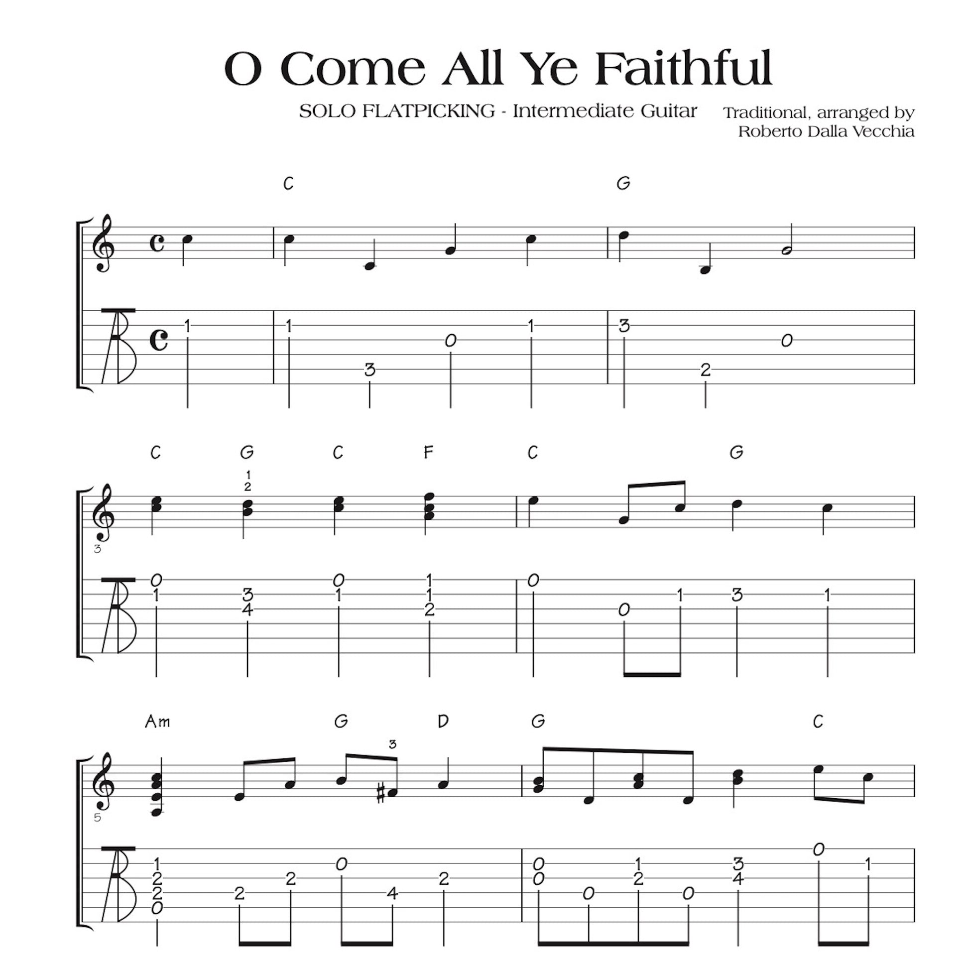 O Come All Ye Faithful - TAB sample