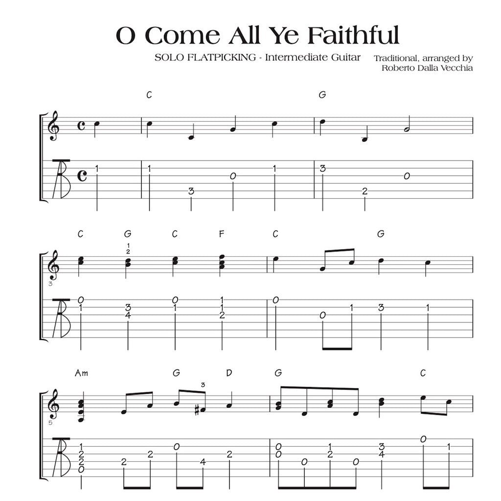 O Come All Ye Faithful - TAB sample