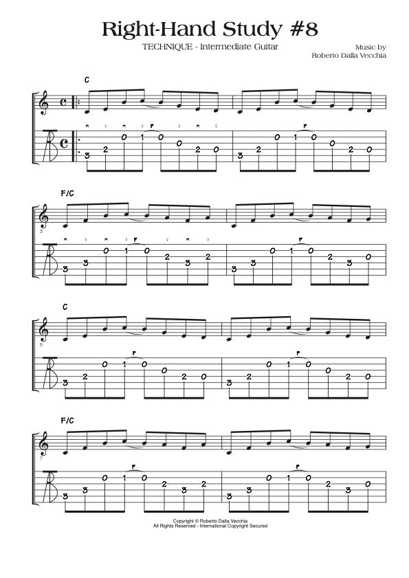 Right-Hand Guitar Exercise TAB Sample