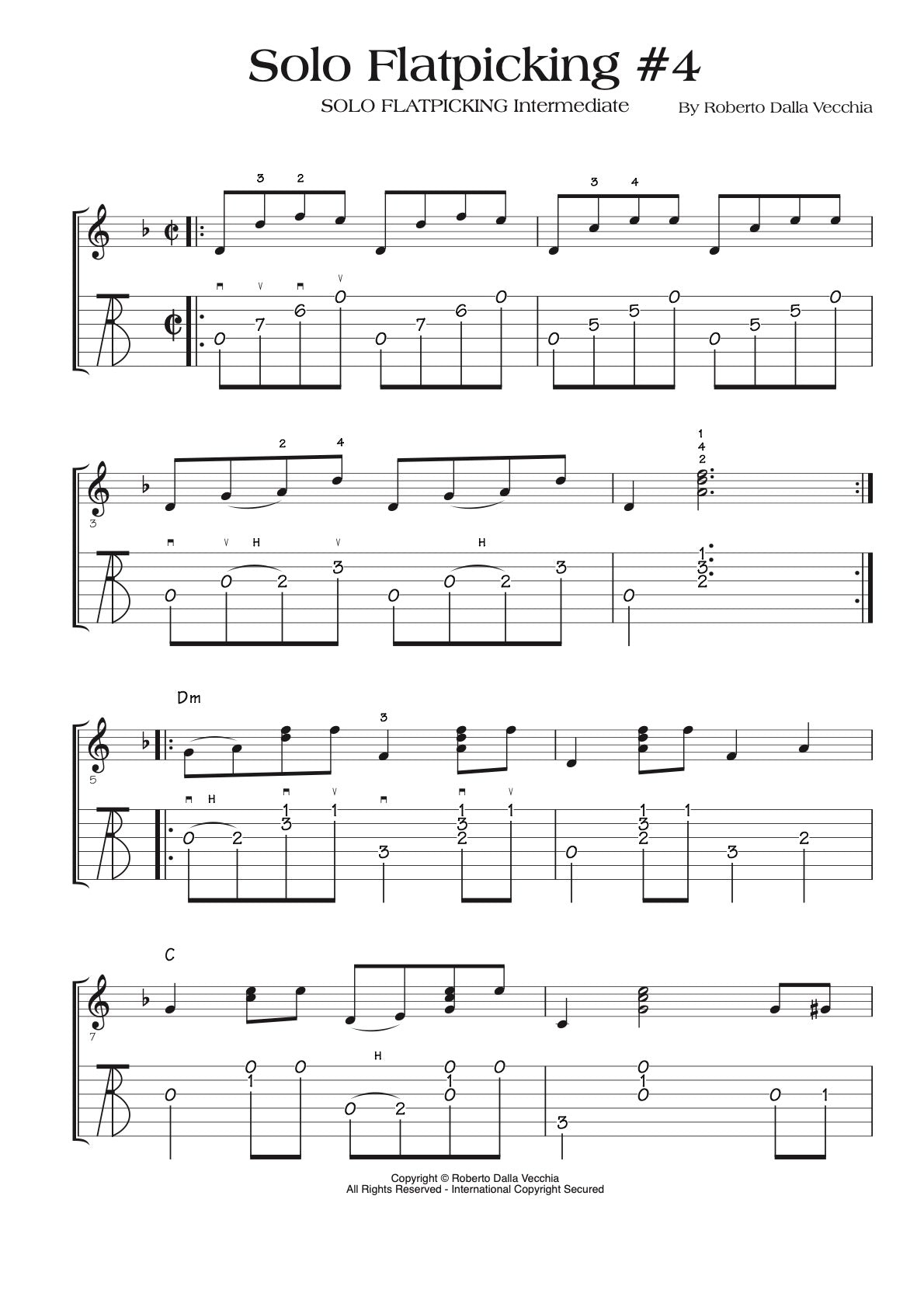 Solo Flatpicking Guitar #4 - Tablature