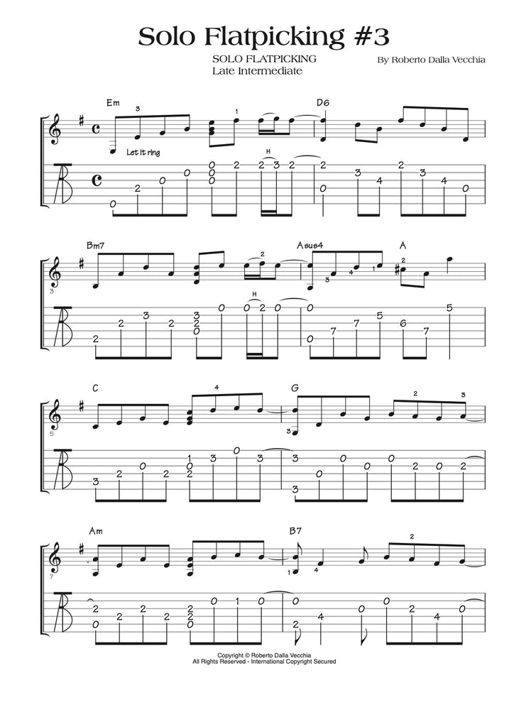 Solo Flatpicking Guitar - Video Lesson - Tab Sample