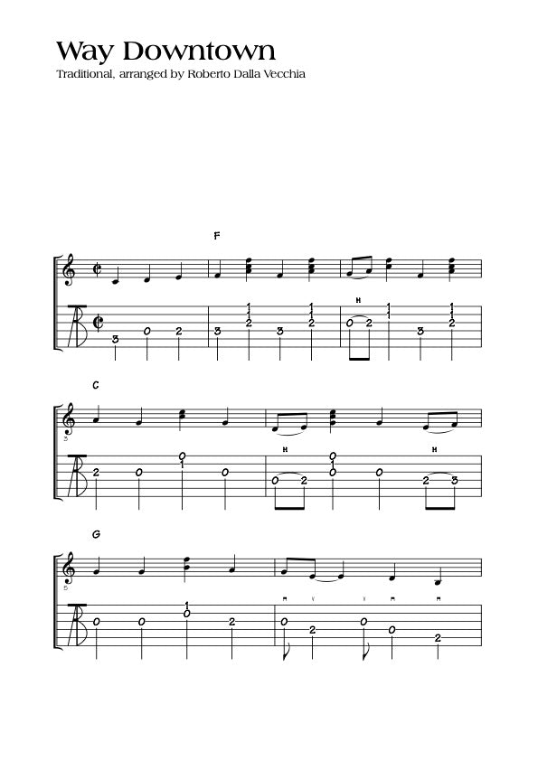 Way Downtown Tab sample